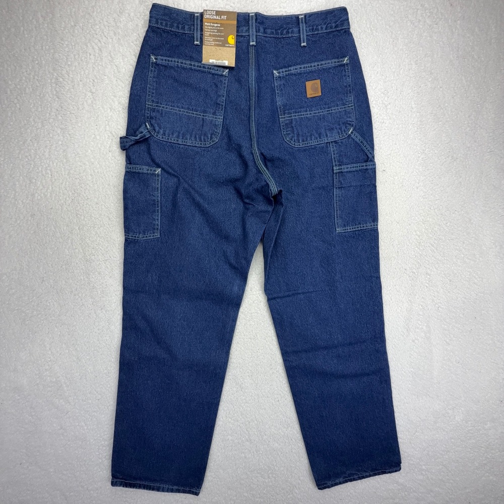 Carhartt Loose Original Fit Work Dungaree Jeans Mens 38x30 B13 DST NWT NOS - Picture 3 of 6